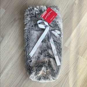Wine Bag Faux Fur Stocking Ribbon Wondershop Glam Gift